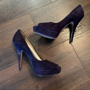 Purple Prada Suede Heels